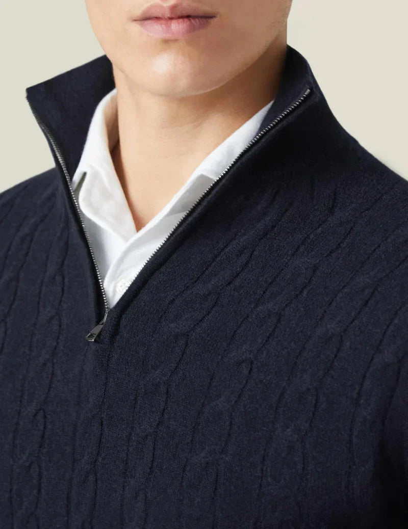 Knitted Cashmere Quarter-Zip