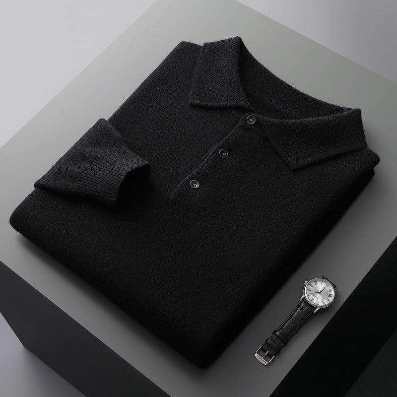 Long Sleeve Merino Wool Polo