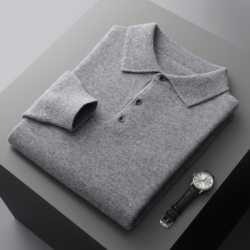 Long Sleeve Merino Wool Polo