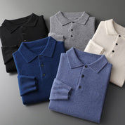 Long Sleeve Merino Wool Polo