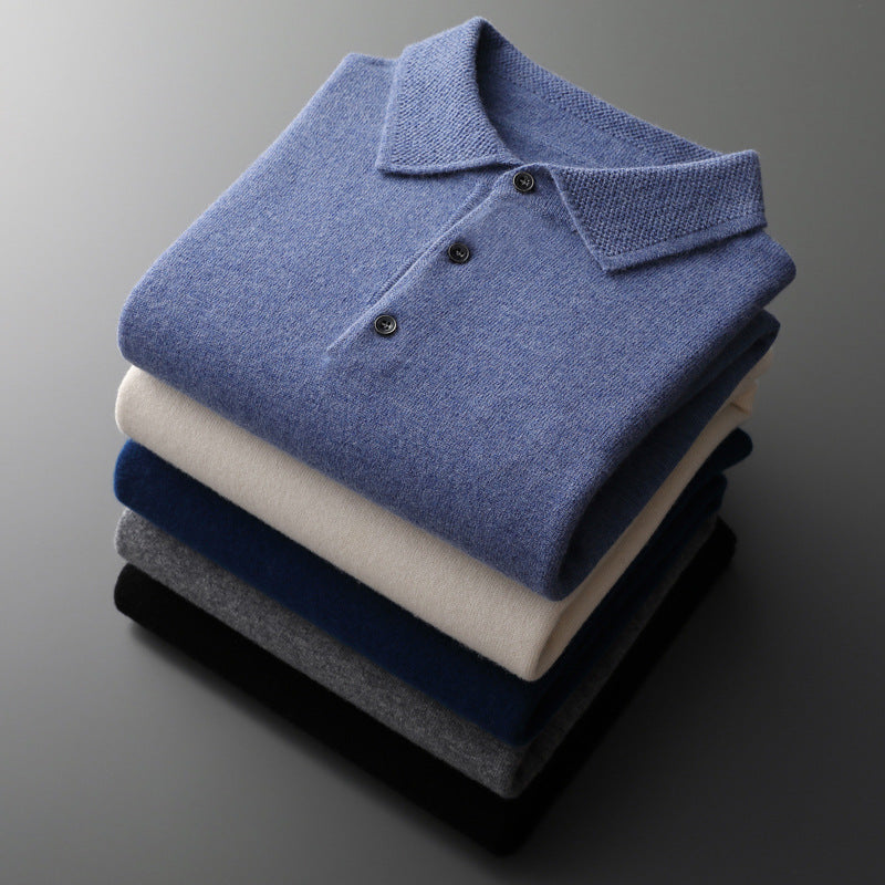 Long Sleeve Merino Wool Polo