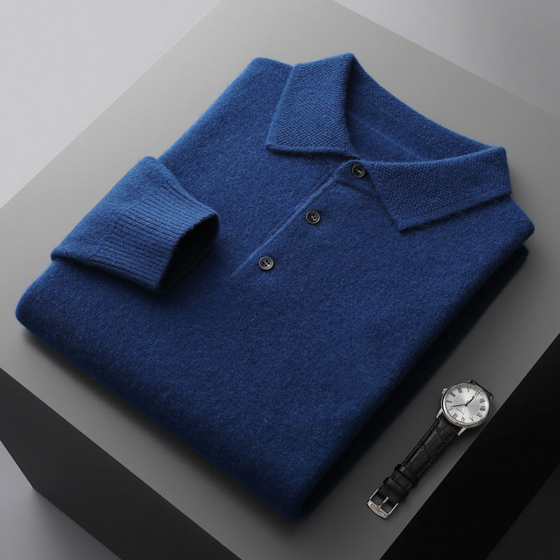 Long Sleeve Merino Wool Polo