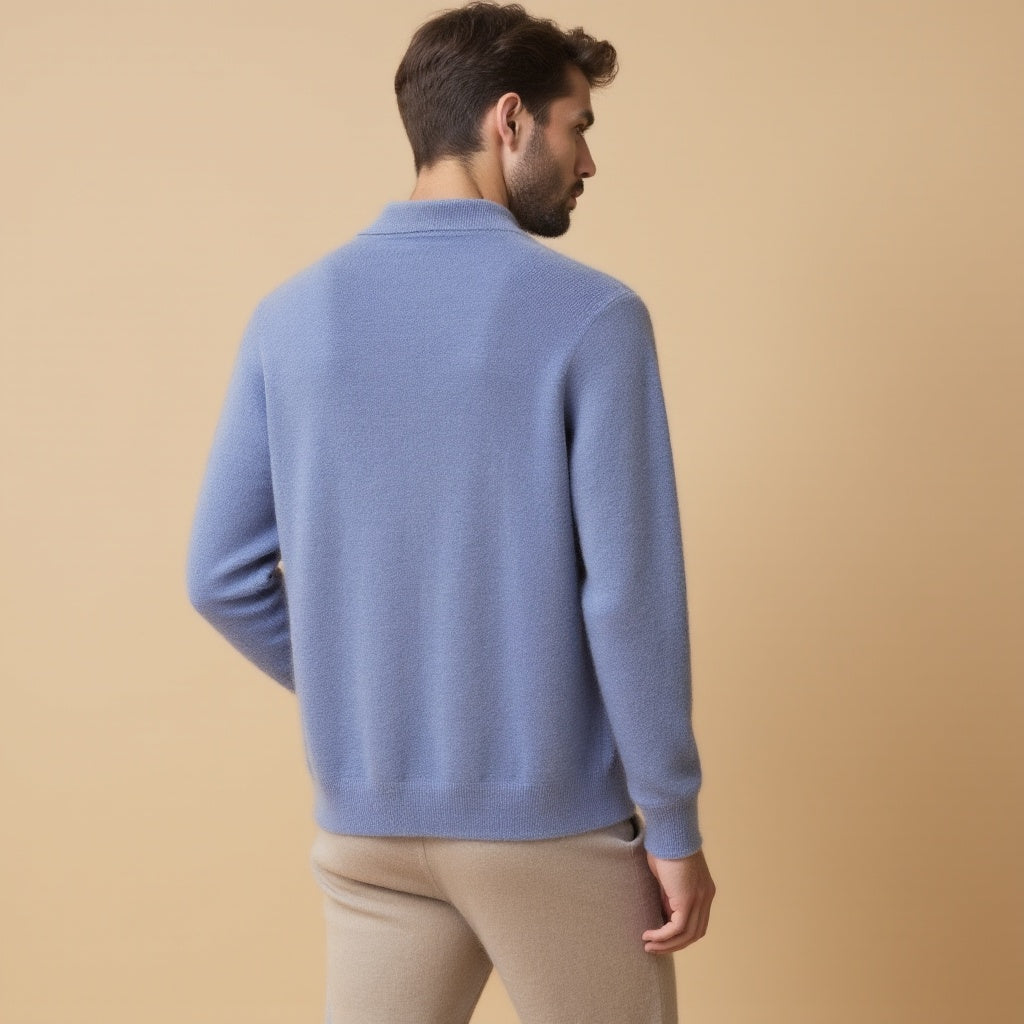 Long Sleeve Merino Wool Polo